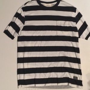 Black and White Striped Pocket T-Shirt